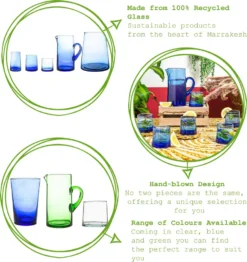 Nicola Spring 6 Stück Merzouga Recycled Longdrinkgläser Set - Trinkglas - 320ml - Blau -Perfekter Küchenladen 8d344a1f0b4d9b4b9450dd0a2cdccd65