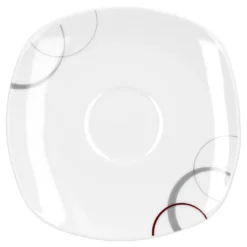 Kaffeeservice Palazzo 18tlg. - Weiß MitNachbildung-Kreisen In Grau Und Dunkelrot - Für 6 Personen -Perfekter Küchenladen 93e6dd1d2b48eff7cf8239e6a279981f