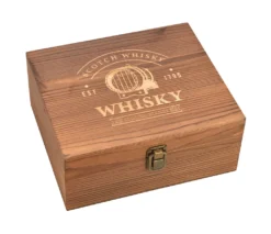 Whisky Geschenk-Set Mit 2 Gläsern, Eiswürfeln Aus Edelstahl, Zange, Samtbeutel In Einer Schönen Holzbox -Perfekter Küchenladen 95ce63a5eab960339b1c56b8e6d3a363