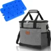 Lospitch 25L Kühltasche Faltbar Kühlkorb Kühlbox Isoliertasche Thermotasche Picknicktasche Für Lebensmitteltransport, Grau -Perfekter Küchenladen 9da645e1c863dc4c778a43e8754a855b