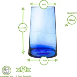 Nicola Spring 6 Stück Merzouga Recycled Longdrinkgläser Set - Trinkglas - 320ml - Blau -Perfekter Küchenladen a4b8bbfc57a039a3ceb03ba9c37b6e91