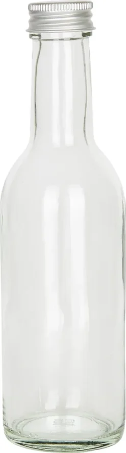 12er Set Bordeaux 250 Ml Glasflasche Zum Abfüllen Von Wein, Likör & Spirituosen + Deckel PP 28 Silber Aluminium -Perfekter Küchenladen a58afc8acb01168de62163765e834e99