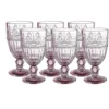 WHOLE HOUSEWARES | Farbige Glaskelche | 6er-Set Trinkgläser | 340 Ml Prägedesign | 6er-Set Hochzeitsgläser (Rosa) -Perfekter Küchenladen b204cbe3e9d7ff92769f3458f2fa11bc