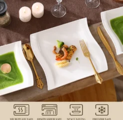 MALACASA, Serie Flora, 18 Tlg . Set Cremeweiß Porzellan Kaffeeservice Geschirrset Mit Je 6 Kuchenteller, 6 Tasse 220ml, 6 Untertasse Für 6 Personen -Perfekter Küchenladen b3b2b99cd45d8f578676a947155df92b