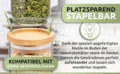 PORADA 12 Stapelbare Gewürzgläser Set 150ml Glasbehälter Mit Deckel Aufbewahrung Küche Gewürzdosen Vorratsdosen Glas Mit Deckel Aufbewahrungsgläser Küchenorganisation Aufbewahrung… -Perfekter Küchenladen b668038f6899bdeaeecd00b88a3e00ee