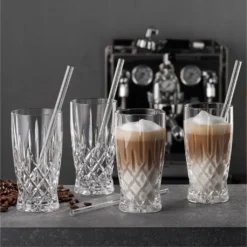 Nachtmann Latte Macchiato Set/4 + 4 Glastrinkhalme 7604/8tlg. Noblesse 104671 -Perfekter Küchenladen c4ffe78611215c19557876463ad56aa6