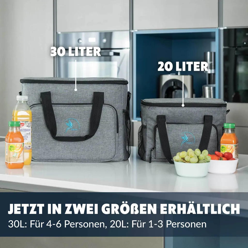 Obics - Kühltasche Gross Faltbar 30l Kuehlbox Isoliertasche Grau Für Essen In Tupperware Für Auto Mit Fächer Lunchtasche Camping Zubehör Für Picknick Essenstasche Isoliert Und Wasserdicht Für Arbeit 9 Obics - Kühltasche Gross Faltbar 30l Kuehlbox Isoliertasche Grau Für Essen In Tupperware Für Auto Mit Fächer Lunchtasche Camping Zubehör Für Picknick Essenstasche Isoliert Und Wasserdicht Für Arbeit – Bild 7
