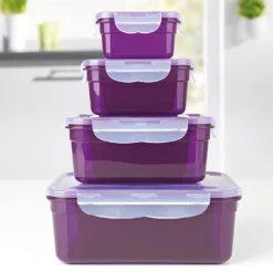 GOURMETmaxx Frischhaltedosen Klick-it 28-tlg. In Lila Frischhaltedosen Set Klick-It Gefrierdosen Lunchbox Brotdose 14 Stück Lila -Perfekter Küchenladen c69a29318bcd78fbc88d609a102fb078