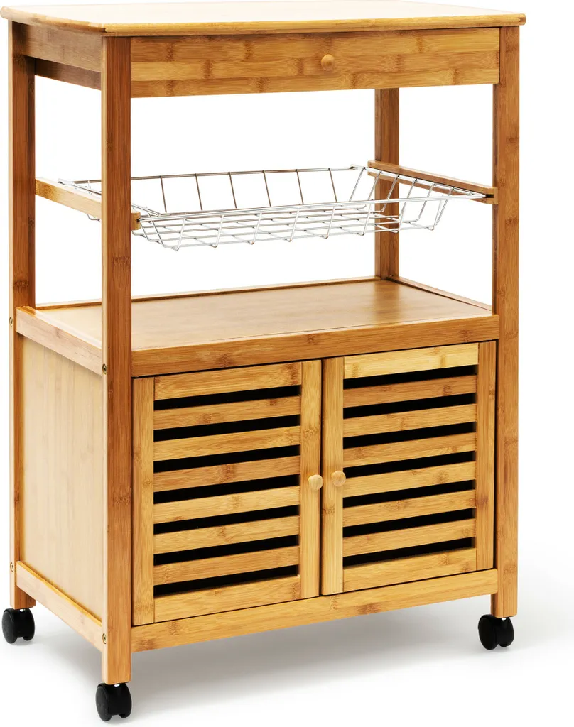 Relaxdays Küchenrollwagen JAMES XL Mit Schrankfach 4 Relaxdays Küchenrollwagen JAMES XL Mit Schrankfach – Bild 2