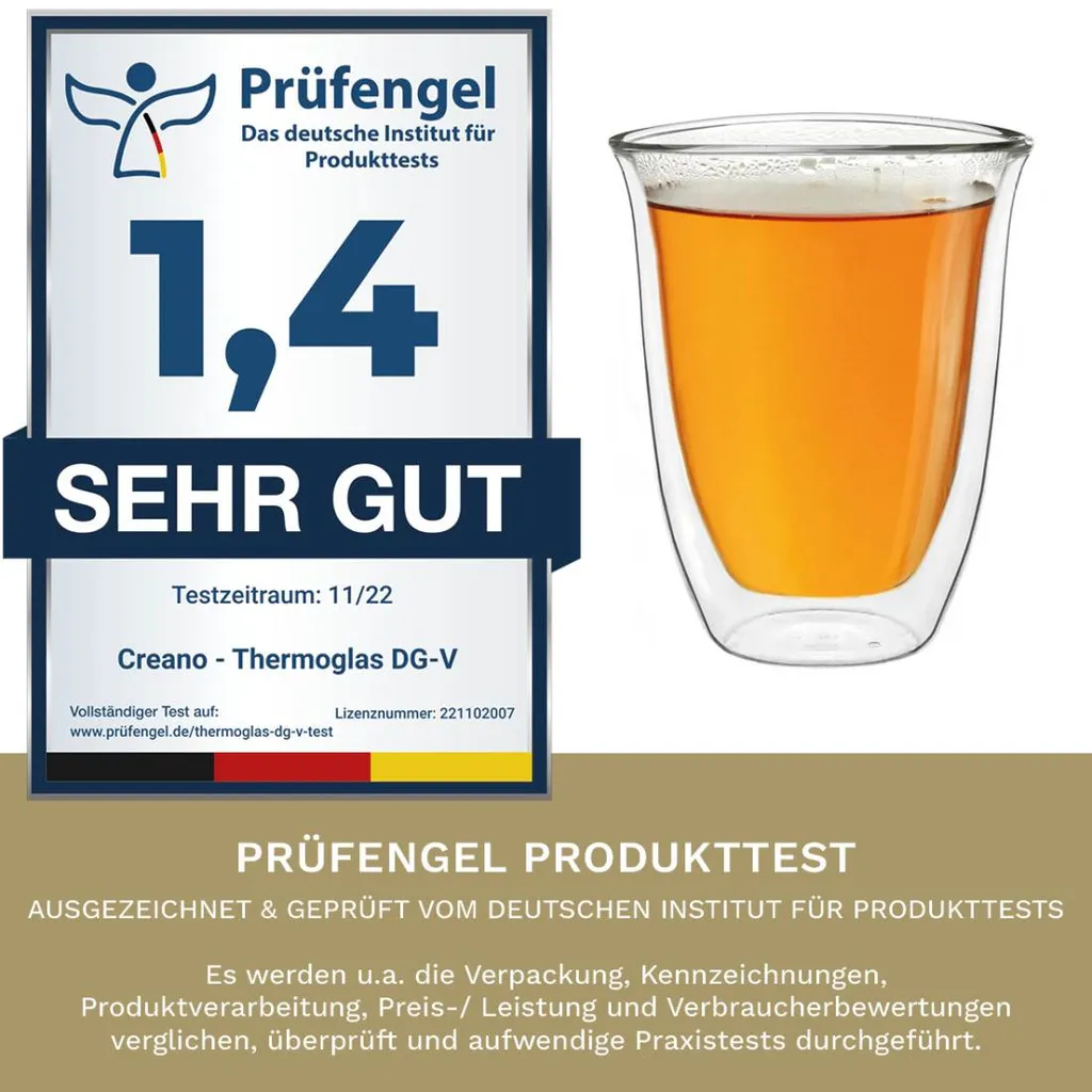 Creano Doppelwandige Gläser 250ml „DG-V“, 4er Set, Thermoglas Doppelwandig Aus Borosilikatglas, Kaffeegläser, Teegläser, Latte Gläser, Doppelwandgläser 7 Creano Doppelwandige Gläser 250ml „DG-V“, 4er Set, Thermoglas Doppelwandig Aus Borosilikatglas, Kaffeegläser, Teegläser, Latte Gläser, Doppelwandgläser – Bild 5