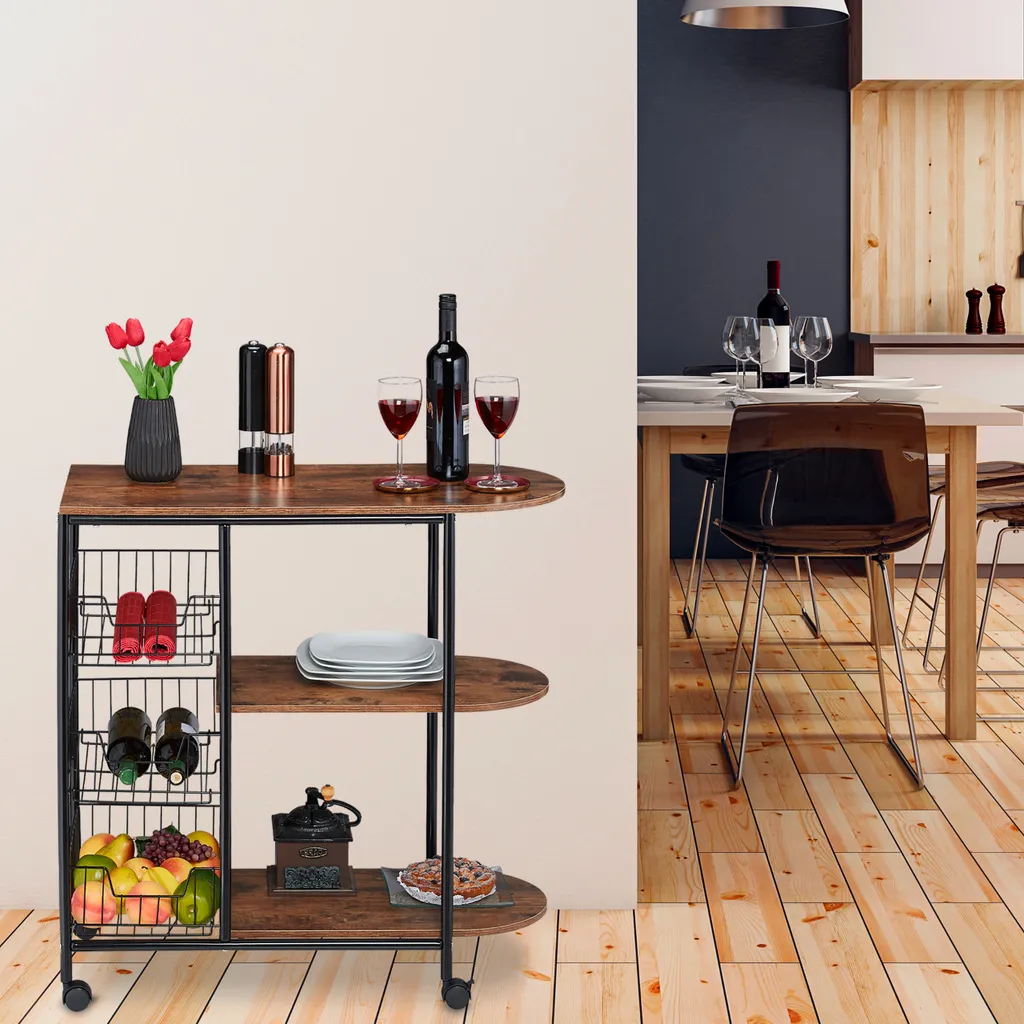 Relaxdays Servierwagen Industrial 4 Relaxdays Servierwagen Industrial – Bild 2