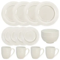Porzellan Geschirr Set Weiß Für 4 Personen 16-teiliges Tafelservice Kombiservice -Perfekter Küchenladen d73a40a001f90b4aeba44da59235112c
