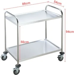 BPT Servierwagen Edelstahl Küchenwagen Auf Rollen Mit Runder Griff,rollwagen Für Restaurants Mit 4-Bremsräder -Perfekter Küchenladen d90403b6001206fd20850326bd19f097