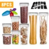 Lospitch 8er Set Vorratsdosen Müsli Behälter Mehl Nudel Schüttdose Pasta Lebensmittel -Perfekter Küchenladen dbe0be65cc5bd93aec61f04709766c04