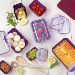 GOURMETmaxx Frischhaltedosen Klick-it 28-tlg. In Lila Frischhaltedosen Set Klick-It Gefrierdosen Lunchbox Brotdose 14 Stück Lila -Perfekter Küchenladen de2c0b1f23342e413147736ce32a0488