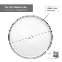 8-tlg. Vorrats-Gläserset Doria 520 Ml + 320 Ml Gewürzglas Mit Schraub-Deckel Silber Gläser -Perfekter Küchenladen dfe21235aad8c1806f138a0789a578a6