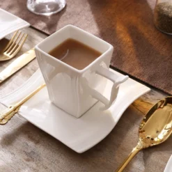 MALACASA, Serie Flora, 18 Tlg . Set Cremeweiß Porzellan Kaffeeservice Geschirrset Mit Je 6 Kuchenteller, 6 Tasse 220ml, 6 Untertasse Für 6 Personen -Perfekter Küchenladen e37658b4ebb8fa13f3e6a7a158839b72