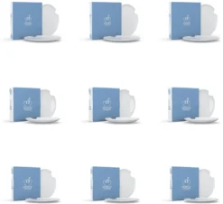 FIFTYEIGHT Kombi-Service 30-tlg. - Tassen + Teller (mit Biss) + Hochwertige Tischsets -Perfekter Küchenladen ee380a2f34e40f4c5575a5b3e6385c10