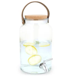 Navaris Getränkespender 5,6 Liter Aus Glas - Mit Zapfhahn Aus Edelstahl Und Kork Deckel - Wasserspender Glasbehälter Für Kalte Getränke -Perfekter Küchenladen f6b930c6c13236d661e140bda2f31f47