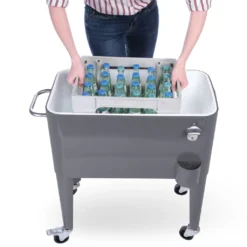 Kühlwagen, Servierwagen Outdoor Mit Großer Kühlbox, Getränkekühler Beistellwagen Für Garten, Rollbarer Party Kühlwagen Im Retro-Look – 57l, Farbe:anthrazit 17 Kühlwagen, Servierwagen Outdoor Mit Großer Kühlbox, Getränkekühler Beistellwagen Für Garten, Rollbarer Party Kühlwagen Im Retro-Look – 57l, Farbe:anthrazit -Perfekter Küchenladen ff7210da6713f02f16e6859ad7a25b75